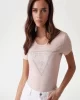 Guess Ss Cn Shıny Trıangle Tee Kadın Pembe T-Shirt W5RI11J1314-A61L