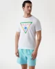 Guess Ss Cn Trıangle Palm Tee Erkek Beyaz T-Shirt F5GI00J1314-G011