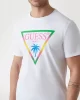 Guess Ss Cn Trıangle Palm Tee Erkek Beyaz T-Shirt F5GI00J1314-G011