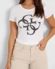 Guess Ss Rn 4G Logo Tee Kadın Beyaz T-Shirt W4YI37J1314-G011
