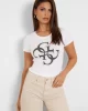 Guess Ss Rn 4G Logo Tee Kadın Beyaz T-Shirt W4YI37J1314-G011