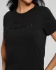 Guess Ss Scrıpt Lace Logo Easy Tee Kadın Siyah T-Shirt W5RI08K9RM1-JBLK