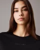 Calvin Klein Kadın Siyah Regular Fit Logolu Crop T-Shirt