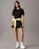 Calvin Klein Kadın Siyah Regular Fit Logolu Crop T-Shirt