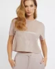 Guess Adele Crop T-Shırt Kadın Kahverengi T-Shirt V2YI06K8HM0-G4Q9