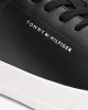 Tommy Hilfiger Erkek Siyah Court Deri Detaylı Sneaker