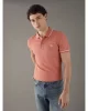 Calvin Klein Erkek Şeritli Logolu Turuncu Polo Yaka T-shirt