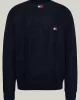 Tommy Jeans Erkek Yuvarlak Yaka İnce Siyah Kazak
