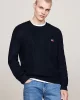 Tommy Jeans Erkek Yuvarlak Yaka İnce Siyah Kazak