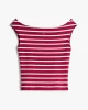 Tommy  Jeans Kadın   Çizgili Tekne Yaka Slim T-Shirt
