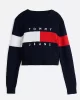 Tommy Hilfiger Kadın Renk Bloklu Lacivert Bayrak Kazak
