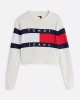Tommy Hilfiger Kadın Renk Bloklu Bej Bayrak Kazak
