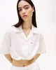Tommy Hilfiger Kadın Beyaz Kısa Kollu Keten Kısa Gömlek