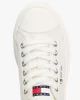 Tommy Hilfiger Kadın Bej Platform Tabanlı Kanvas Sneaker