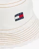 Tommy Hilfiger Kadın  Beyaz Miras Yıpranmış Kot Kova Şapka