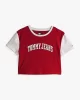 Tommy Hilfiger Kadın Kırmızı Logolu  Crop T-Shirt