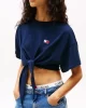 Tommy Jeans Kadın Lacivert Düğüm Detaylı Logolu Tişört