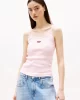 Tommy Hilfiger Kadın Askılı Logolu Pembe Crop Top