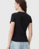 Tommy Jeans  Kadın Siyah Slim Fit T-Shirt