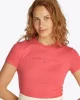 Tommy Jeans Kadın Logolu Kırmızı Slim Fit T-Shirt
