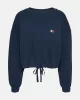 Tommy Jeans Kadın Lacivert Bağcık Detaylı Logolu Sweatshirt