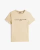 Tommy Hilfiger Erkek Bej Logolu T-Shirt