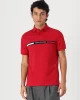 Tommy Hilfiger Erkek Kırmızı Polo Yaka Şerit Logo T-Shirt