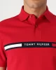 Tommy Hilfiger Erkek Kırmızı Polo Yaka Şerit Logo T-Shirt