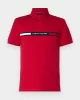Tommy Hilfiger Erkek Kırmızı Polo Yaka Şerit Logo T-Shirt