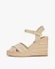 Tommy Hilfiger Kadın Hasır Topuklu Bej Espadril Sandalet