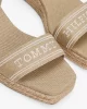 Tommy Hilfiger Kadın  Bej Monotype Kamalı Sandalet