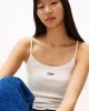 Tommy Hilfiger Kadın Kaburgalı İnce Beyaz Askılı Üst