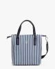 Tommy Hilfiger Kadın Kanvas Tote Mavi Çizgili Çanta