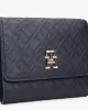 Tommy Hilfiger Kadın Monogram Üç Katlı Lacivert Cüzdan