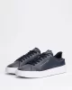 Tommy Hilfiger Erkek Lacivert Pebble Grain Court Sneaker