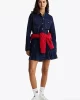Tommy Hilfiger Kadın Lacivert Pileli Kot Mini Elbise