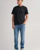 GANT Erkek Siyah Regular Fit Bisiklet Yaka T-Shirt 2003184.5