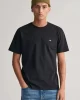 GANT Erkek Siyah Regular Fit Bisiklet Yaka T-Shirt 2003184.5