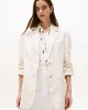 Tommy Hilfiger Kadın Bej Keten Karışımlı Blazer Ceket