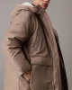 Calvin Klein Erkek Gri  Pamuklu  Kapüşonlu Uzun Mont