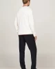 Tommy Hilfiger Erkek Logolu Bisiklet Yaka Beyaz Kazak