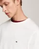 Tommy Hilfiger Erkek Logolu Bisiklet Yaka Beyaz Kazak