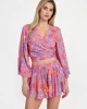 Guess Kadın Çok Renkli Bağlamalı Kısa Kimono Üst