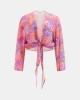 Guess Kadın Çok Renkli Bağlamalı Kısa Kimono Üst