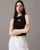 CK Jeans Kadın Monologo Rib Tank Top Siyah Crop J20J225301-BEH