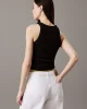CK Jeans Kadın Monologo Rib Tank Top Siyah Crop J20J225301-BEH
