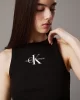 CK Jeans Kadın Monologo Rib Tank Top Siyah Crop J20J225301-BEH