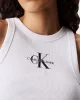 CK Jeans Kadın Monologo Rib Tank Top Beyaz Body J20J225301-YAA