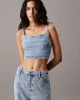 CK Jeans Kadın Denim Bralette Top J20J225515-1AA