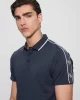 Guess Erkek Mavi Quattro G Şeritli Polo Tişört
